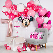 Cómo hacer una decoración con globos de Minnie Mouse