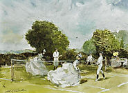 A Game of Tennis by John Strickland Goodall (British artist, 1908–1996)