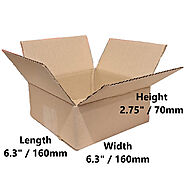 6.3 x 6.3 x 2.75 inch Single Wall Cardboard Boxes (SW-L5) at Crystal Mailing