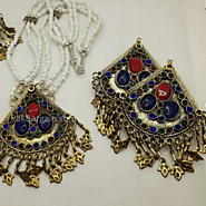 Pearls and Glass Stones Jewelry Set, Tribal Jewelry Set – Vintarust