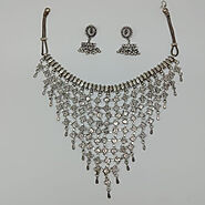Silver Jewelry Set- Choker Necklace With Earrings – Vintarust