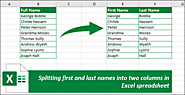 Splitting first and last names in Excel using 3 methods