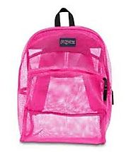 JanSport® Mesh Backpack (pink)-Semi Lightweight Sporty Bag for Children-With Front Utility Pocket And Hanging Compart...