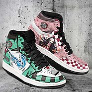 Demon Slayer Shoes Custom Nezuko and Tanjiro Sneakers HighTop