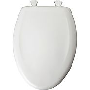 Bemis 1200SLOWT000 Plastic Elongated Toilet Seat with WhisperClose, EasyClean and Change Hinges, White