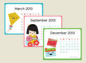 Creative Mamma " Free Printable: 2013 Kawaii Mini Calendar
