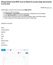 Merged field from pdf form to word document