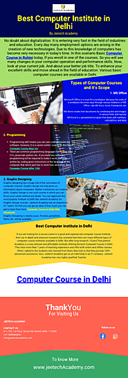 Best Computer institute in Delhi - by Amrit Singh [Infographic]