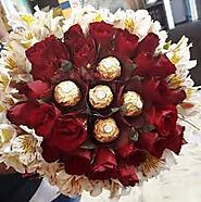 Perfect Way to Celebrate a Birthday with Chocolate and Flower Bouquet