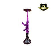 Frosted Design Glass Hookah Shisha - maroon & violet – Noor Al Qalaa