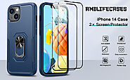 AMILIFECASES iPhone 14 Case with 2pcs Screen Protector
