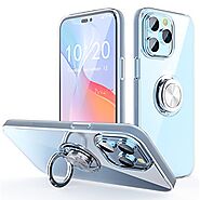 SQMCase Case for iPhone 14 Pro with Ring Kickstand - Clear