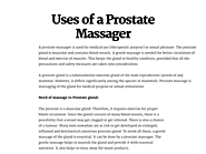 Uses of a Prostate Massager