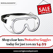 Protective Safety Goggles, Clear Lens & Anti Fog, Adjustable Head Belt Lightweight & Durable, 1 Pack