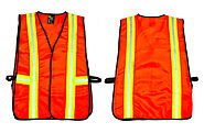 Industrial Safety Vest with Reflective Stripes, Neon Orange