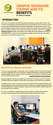 GRAPHIC DESIGNING COURSE AND ITS BENEFITS - by Himanhi Rana [Infographic]