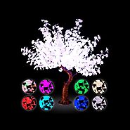 6FT Tall RGBW Shift Color - Lighted Tree Waterproof Ginkgo - Rechargeable Battery LED Tree - Indoor / Outdoor Lighted...