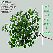 Single Fig Leaf Branch - Artificial Decorative Branches - Interchangeable Branches - Ideal for Wedding, Parties, etc