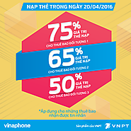 Chương trình khuyến mãi thẻ nạp Vinaphone ngày 20/4/2016