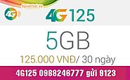Đăng ký gói 4G125 Viettel MIỄN PHÍ đến 5GB chỉ với 125.000đ/tháng