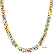 Men's Gold And Diamond Necklace