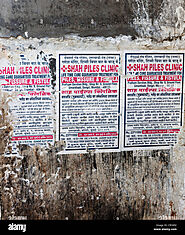 Poster advertising clinic for piles, fissures and fistula in Mumbai, India Stock Photo - Alamy