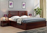 Buy Solid Wood Bed with Hydraulic Storage Online ★Lifetime Buyback