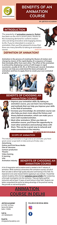 BENEFITS OF AN ANIMATION COURSE - by Rohit Sharma [Infographic]