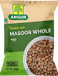 Angur Masoor Whole | Masoor Whole Buy Online | Angur Pulses Products