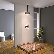 Contemporary Rain Shower Brass Chrome Wall Mounted Shower Faucet At FaucetsDeal.com