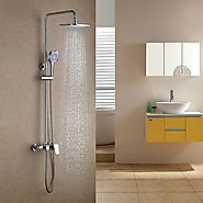 Contemporary Rain Shower Handshower Included Brass Chrome Shower Faucet At FaucetsDeal.com