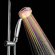 Color Changing LED Chrome Finish Hand Shower - without Shower Holder At FaucetsDeal.com