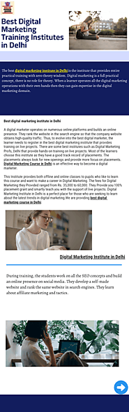 Best Digital Marketing Training Institutes in Delhi - by Brij Bhushan [Infographic]