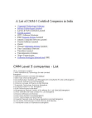 A List of CMM in India