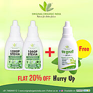 Sugar free Stevia Leaf Drops Pack of 2 20 ml & Paanch Tulsi drops for – Original Organic India