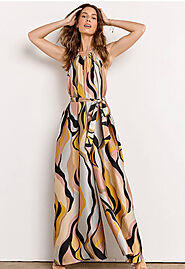 Swirl Print Halter Dress