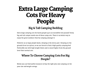 Extra Large Camping Cots For Heavy People