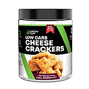 Green Sun Low Carb Cheese Crackers |175 Grams | 0.2 Gms Net Carb Per Cheese Cracker | Namkeen | Crispy | Keto Friendl...