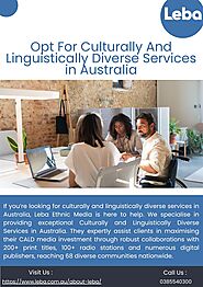 Opt For Culturally and Linguistically Diverse Services in Australia