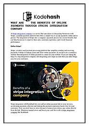 BENEFITS OF ONLINE PAYMENTS THROUGH STRIPE INTEGRATION COMPANY
