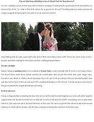 Tips on Selecting a Wedding Limo at Orland Park for New Grooms! - PdfSR.com