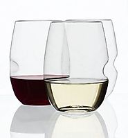 Shatterproof Stemless Wine Glasses - with Thumb Indent