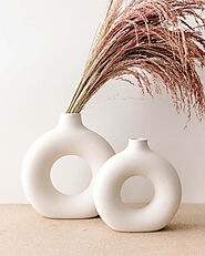 HDC.IN- Donut Pampas Vase | Home Decor | Export Quality - HDC.IN