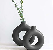 HDC.IN- Donut Pampas Vase | Home Decor | Export Quality - HDC.IN