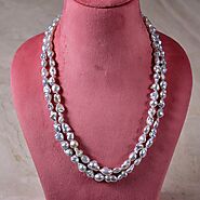 Saltwater Keshi Pearl Baroque Shape Two String Necklace