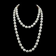 Freshwater Pearl 12mm Oval Knots Long Chain