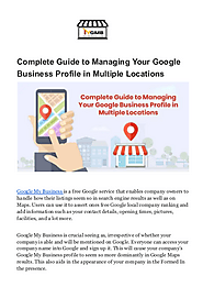 Complete Guide to Managing Your Google Business Profile in Multiple Locations | edocr
