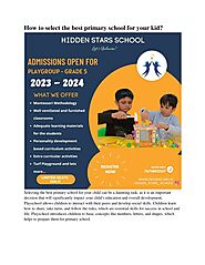 Hidden Stars School- Admission open playgroup to Grade 5