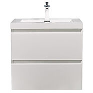 Artland Floating Vanity With Sink - 24 Inch / High Gloss White