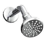 Shower Head Single Setting, Soft Self-Cleaning Nozzles, ABS Shower Arm - Chrome Plated